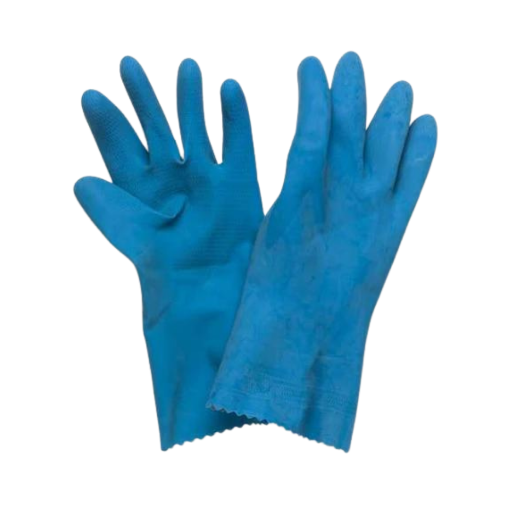 Hand Care Silverlined Blue Rubber Cleaning Gloves | Bulk Buys