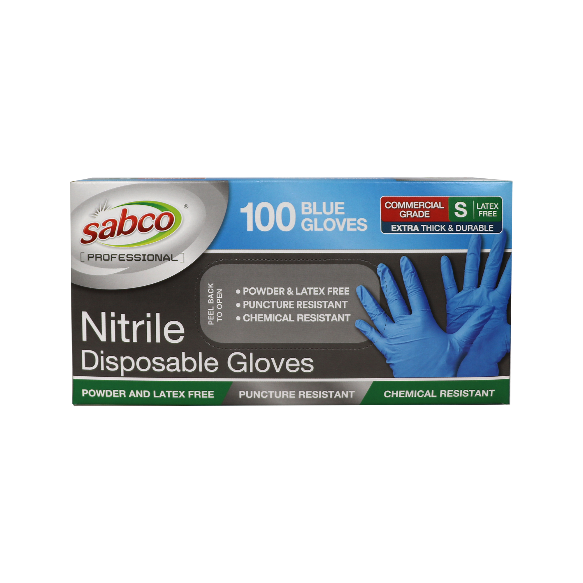 Sabco Nitrile Gloves Powder Free Small Blue - Image 2