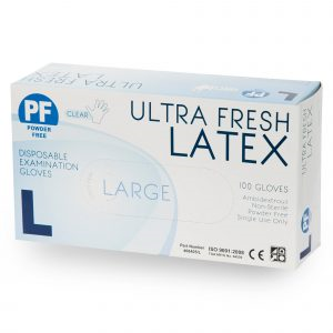 468405-L (Ultra Fresh Powder Free Latex Gloves Clear Large 100pcs)