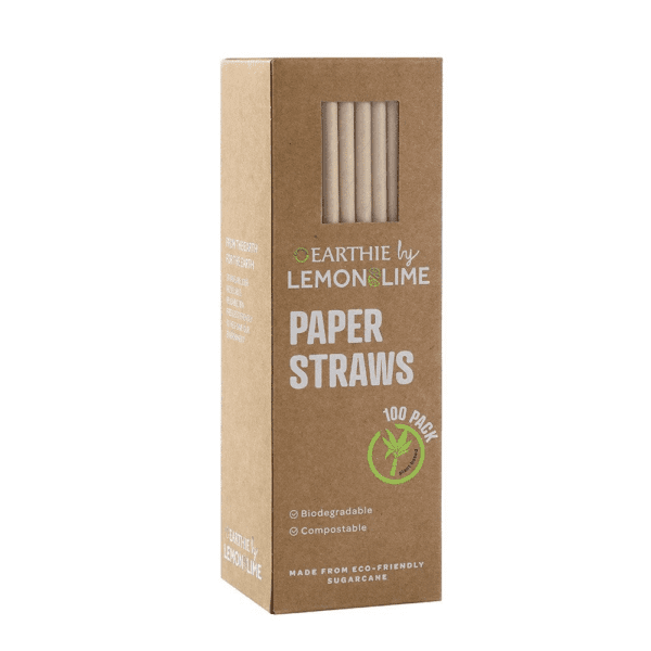 14544 (Lemon & Lime Eco Paper Straws Natural 100pcs)