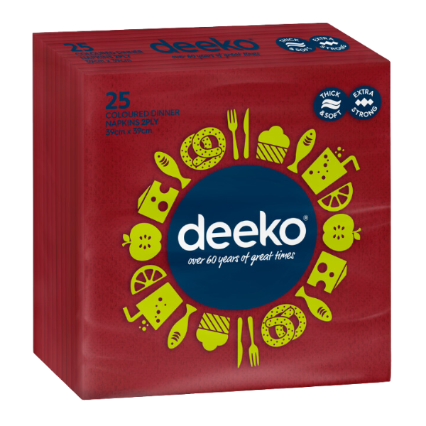 2314036 (Deeko Dinner Napkin Red 25 Pack)
