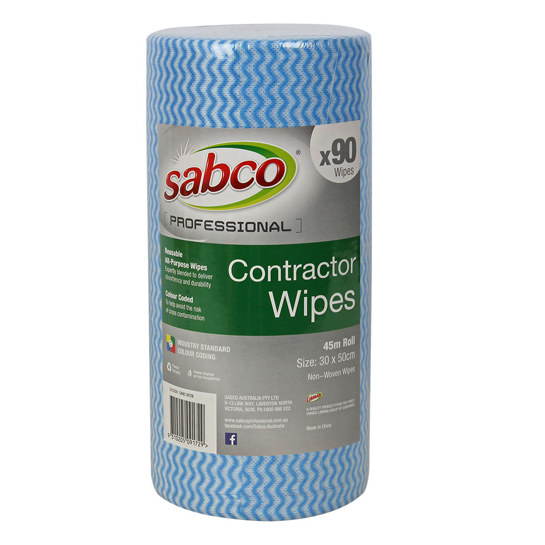 SABC-9172B (Sabco Professional Contractor Wipes 90 Sheets Blue)