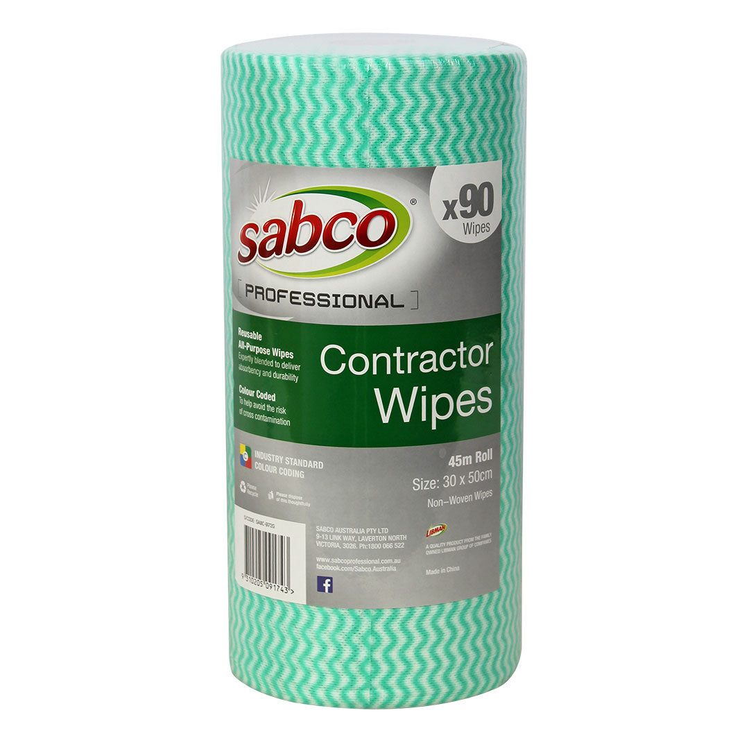 SABC-9172G (Sabco Professional Contractor Wipes 90 Sheets Green)