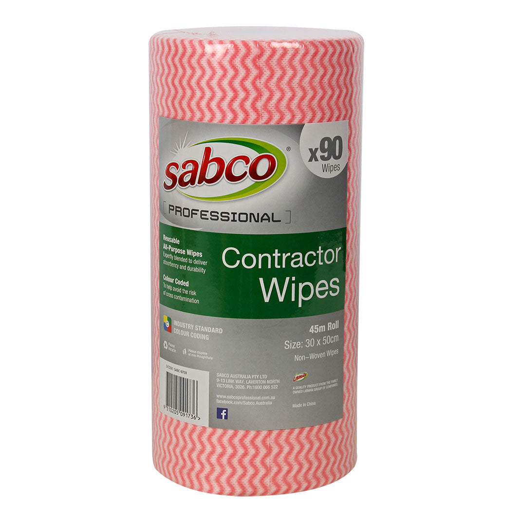 SABC-9172R (Sabco Professional Contractor Wipes 90 Sheets Red)