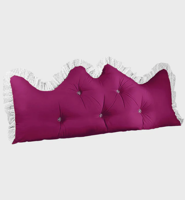 PillowSlk120Burgundy (SOGA 150cm Burgundy Princess Bed Headboard Pillow )
