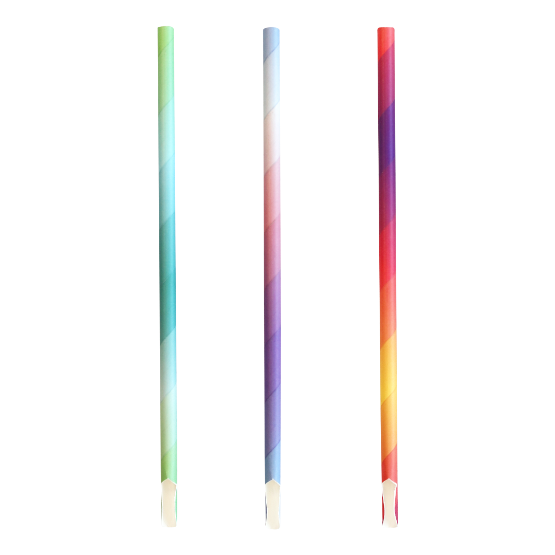 PAP5PIWSS1MIX (Eco-Straw 5ply Wrapped Paper Spoon Straw 8.2mm Mixed Colours 1000pcs)