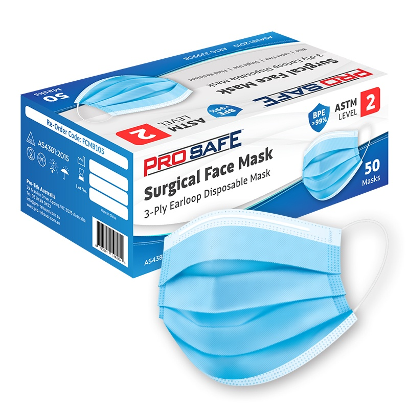 FCMB105 (ProSafe 3-Ply Face Mask Level 2 Earloops 50pcs Past Exp)