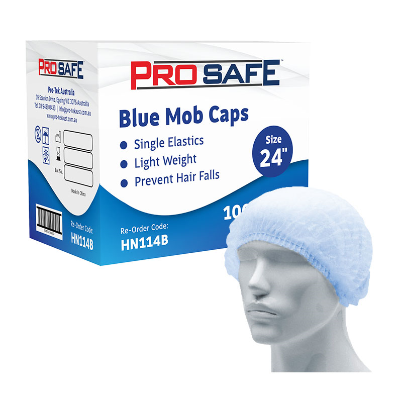 HN114B (ProSafe Blue Mob Cap Hair Net 24'' Past Exp)