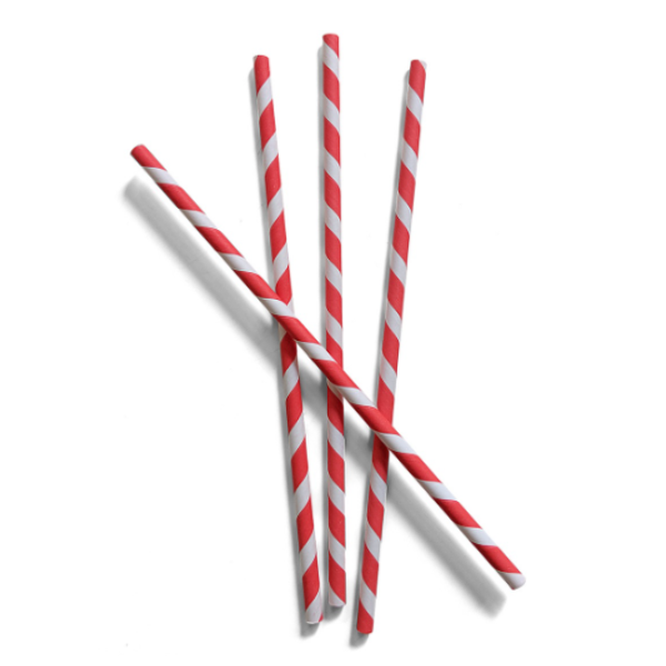 RCPS-6197-RW (Envirostar Regular Paper Straws Red & White 6mm 10,000pcs)